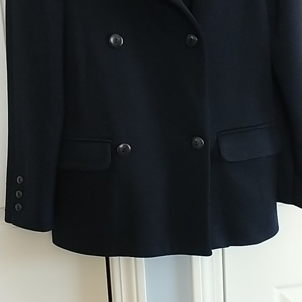 Bergdorf Goodman/Jennifer George Pea Coat Navy Vintage 6 - Picture 8 of 15